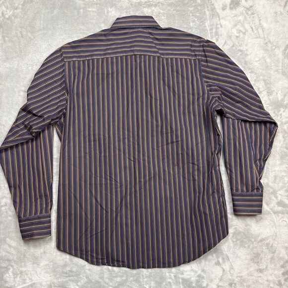 Bugatchi Uomo Men’s XL Multicolor Striped Dress Shirt Long Sleeve 100% Cotton - Picture 9 of 9